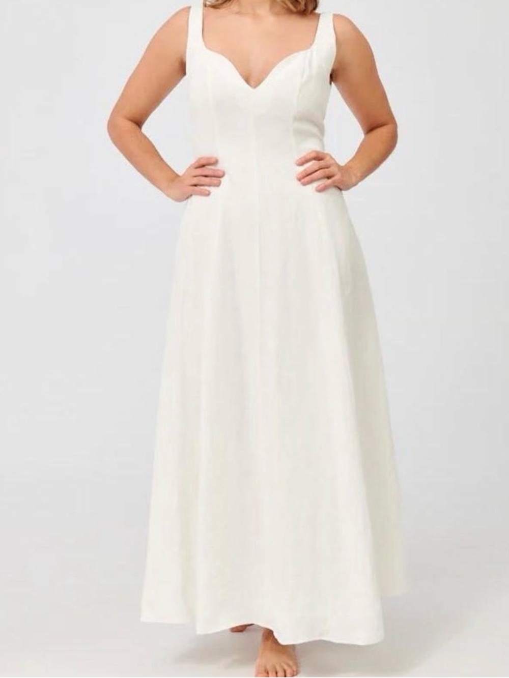 Mara Hoffman 100% Hemp Perdita Dress in White Size 16